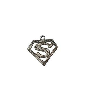 Superman Jewelry Pendant Charm Silver Tone